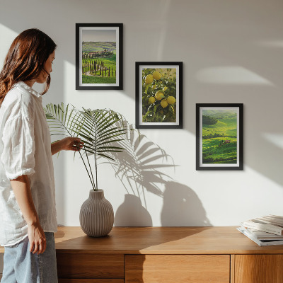 Gallery wall Italiaanse landschappen met citrusbomen en groene heuvels