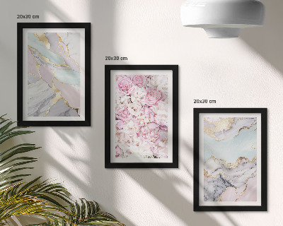 Gallery wall Roze bloemen met marmer- en pastelkleurige patronen