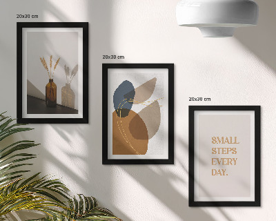 Set van ingelijste schilderijen Abstracte vormen en natuurlijke accenten inbegrepen