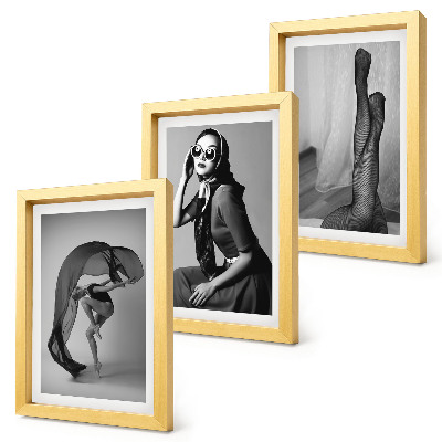 Gallery wall Stijlvolle zwart-witportretten van vrouwen in elegante poses.
