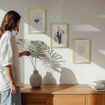 Gallery wall minimalistische illustraties met boho-teksten