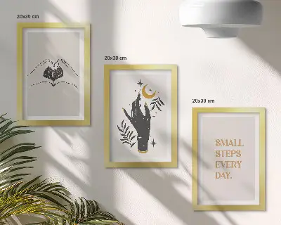 Gallery wall minimalistische illustraties met boho-teksten