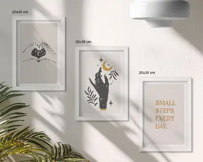 Gallery wall minimalistische illustraties met boho-teksten