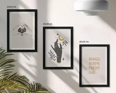 Gallery wall minimalistische illustraties met boho-teksten