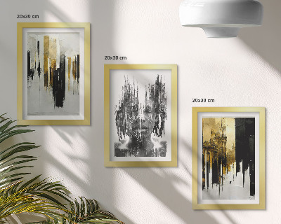 Gallery wall Het contrast tussen abstracties, portretten en architectuur.