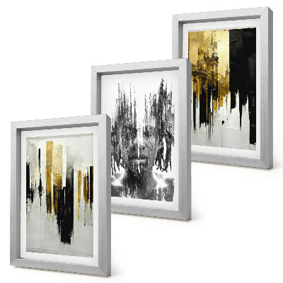Gallery wall Het contrast tussen abstracties, portretten en architectuur.