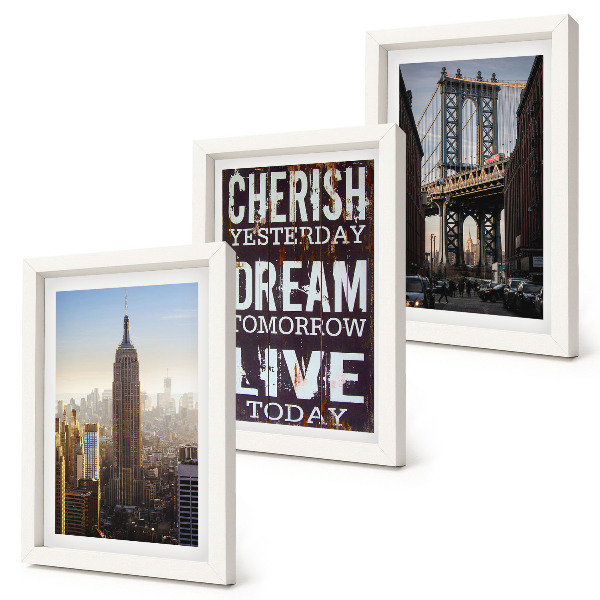 Gallery wall Landschappen van New York City met een inspirerend citaat