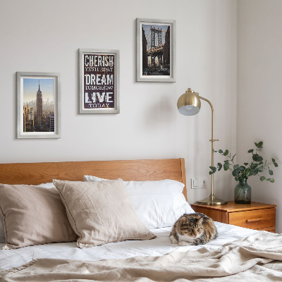 Gallery wall Landschappen van New York City met een inspirerend citaat