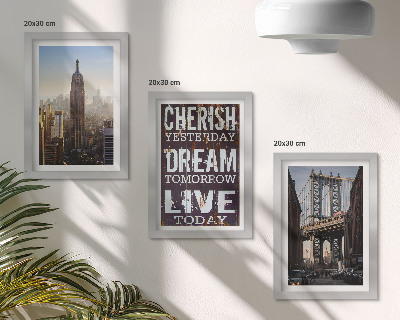 Gallery wall Landschappen van New York City met een inspirerend citaat