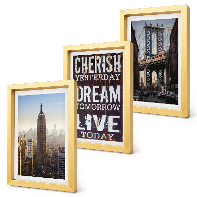 Gallery wall Landschappen van New York City met een inspirerend citaat