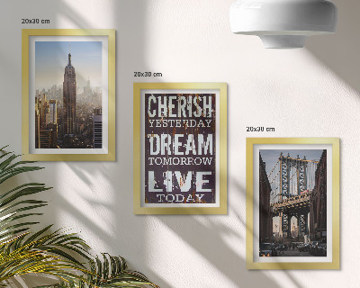 Gallery wall Landschappen van New York City met een inspirerend citaat