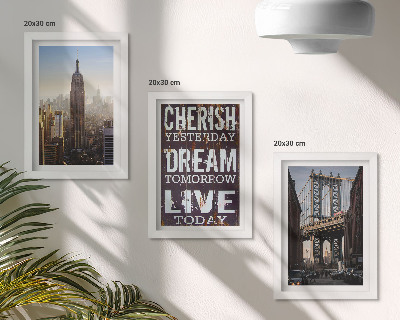 Gallery wall Landschappen van New York City met een inspirerend citaat