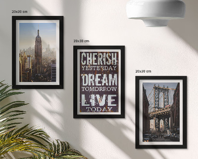 Gallery wall Landschappen van New York City met een inspirerend citaat