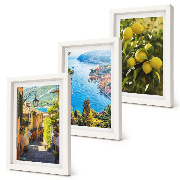 Gallery wall Schilderachtige straatjes langs de kust met uitzicht op de zee en citroenen.