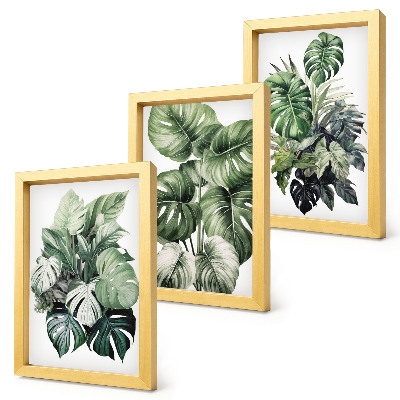 Gallery wall Groene bladeren van tropische planten, aquarelverf