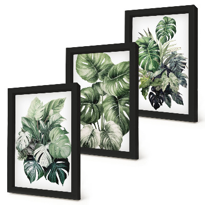 Gallery wall Groene bladeren van tropische planten, aquarelverf