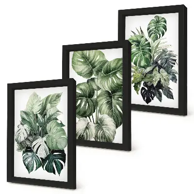 Gallery wall met tropische bladeren in aquarelverf
