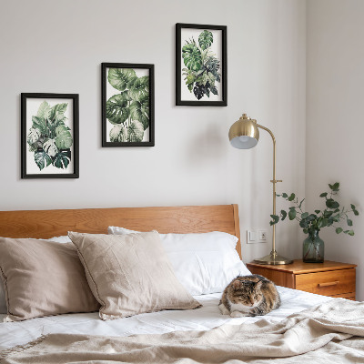Gallery wall Groene bladeren van tropische planten, aquarelverf