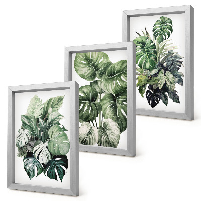 Gallery wall Groene bladeren van tropische planten, aquarelverf