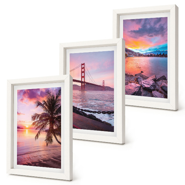 Gallery wall Zonsondergangen boven de brug en het waterlandschap