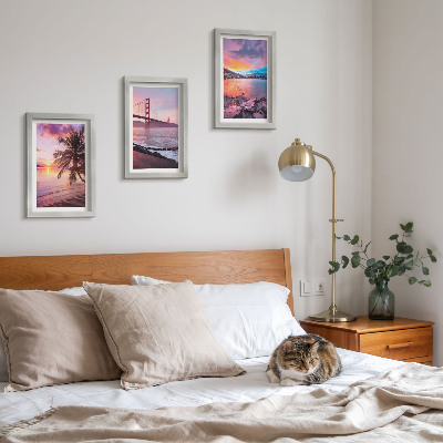 Gallery wall Zonsondergangen boven de brug en het waterlandschap