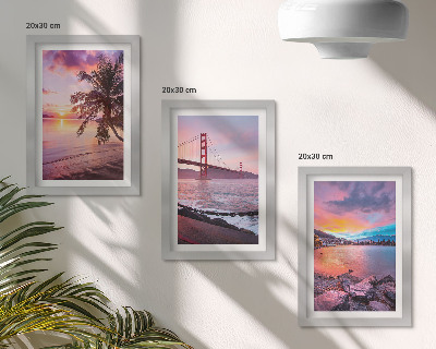 Gallery wall Zonsondergangen boven de brug en het waterlandschap