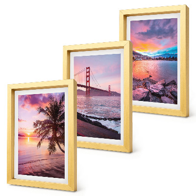 Gallery wall Zonsondergangen boven de brug en het waterlandschap