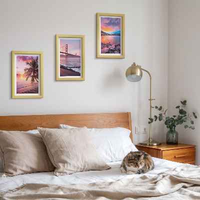 Gallery wall Zonsondergangen boven de brug en het waterlandschap