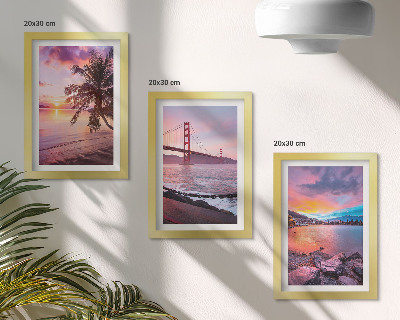 Gallery wall Zonsondergangen boven de brug en het waterlandschap