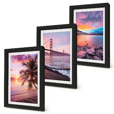 Gallery wall Zonsondergangen boven de brug en het waterlandschap