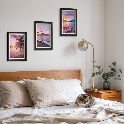 Gallery wall Zonsondergangen boven de brug en het waterlandschap