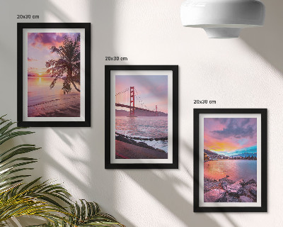 Gallery wall Zonsondergangen boven de brug en het waterlandschap