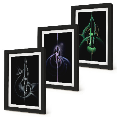 Gallery wall Abstracte patronen in zwart- en kleurtinten.