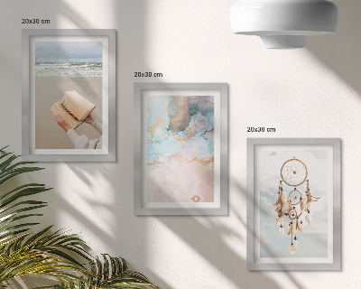 Gallery wall Abstracte zee-leesboek en boho dromenvanger
