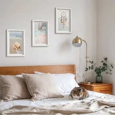 Gallery wall Abstracte zee-illustratie en boho dromenvanger