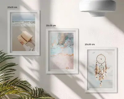Gallery wall Abstracte zee-illustratie en boho dromenvanger