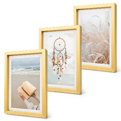 Set van ingelijste schilderijen Vredige landschappen, delicate zomerse uitzichten, boho-stijl