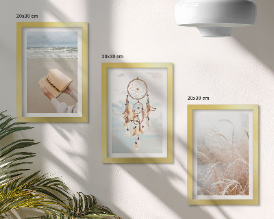 Set van ingelijste schilderijen Vredige landschappen, delicate zomerse uitzichten, boho-stijl