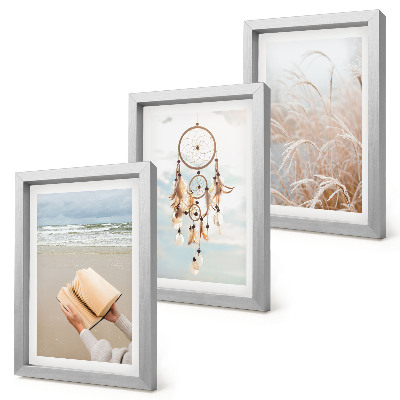 Set van ingelijste schilderijen Vredige landschappen, delicate zomerse uitzichten, boho-stijl