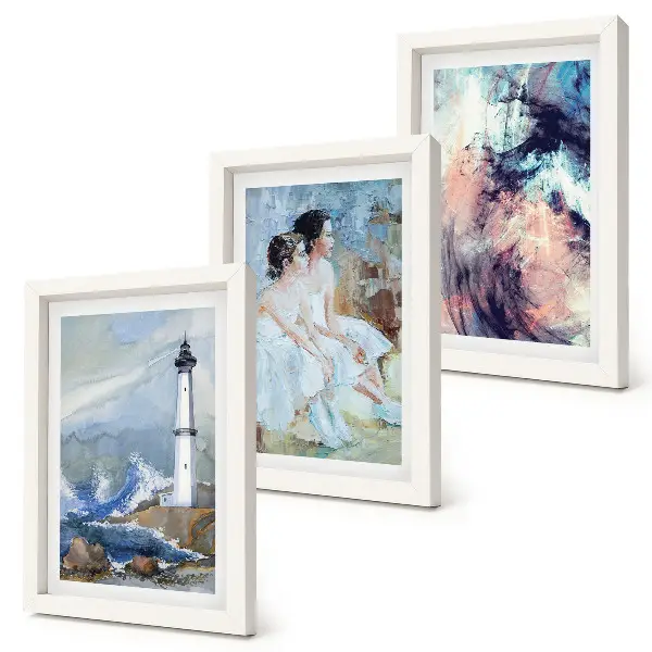 Gallery wall abstract geschilderde vuurtoren met dansers