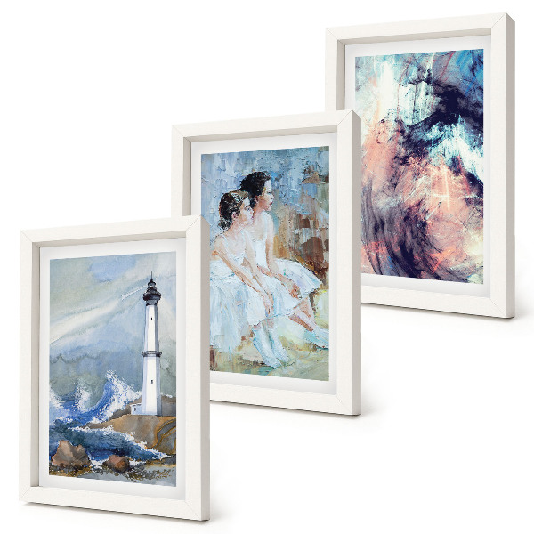 Gallery wall Abstracte geschilderde vuurtoren met dansers