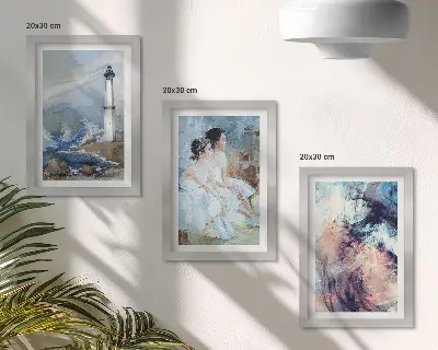 Gallery wall abstract geschilderde vuurtoren met dansers
