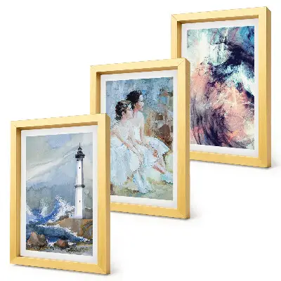 Gallery wall abstract geschilderde vuurtoren met dansers