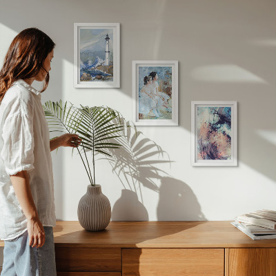 Gallery wall Abstracte geschilderde vuurtoren met dansers