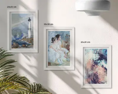 Gallery wall abstract geschilderde vuurtoren met dansers