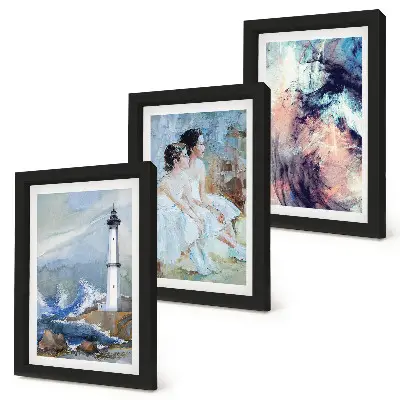 Gallery wall abstract geschilderde vuurtoren met dansers