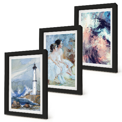 Gallery wall Abstracte geschilderde vuurtoren met dansers