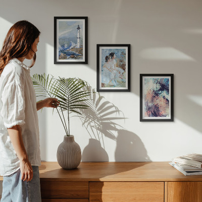 Gallery wall Abstracte geschilderde vuurtoren met dansers