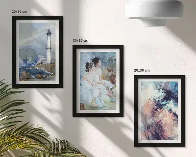 Gallery wall abstract geschilderde vuurtoren met dansers