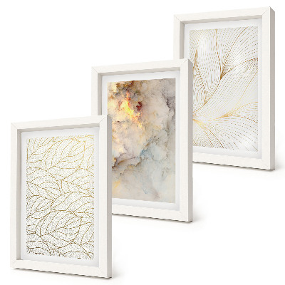Gallery wall Lineaire bladpatronen abstract marmer